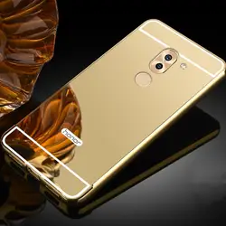 Зеркало ПК задняя крышка Чехол для Huawei gr5 2017 Honor 6X (Коврики 9 lite антидетонационных защитный чехол покрытие Алюминий металла Рамки