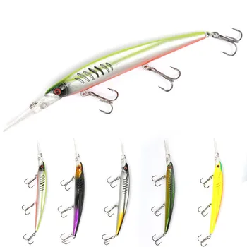 

Ufishing Long Tongue Plastic Bass Fishing Minnow Lures 5 Pcs/Lot 3 d Casting Hard Artificial Baits High Quality Fishing Wobbler