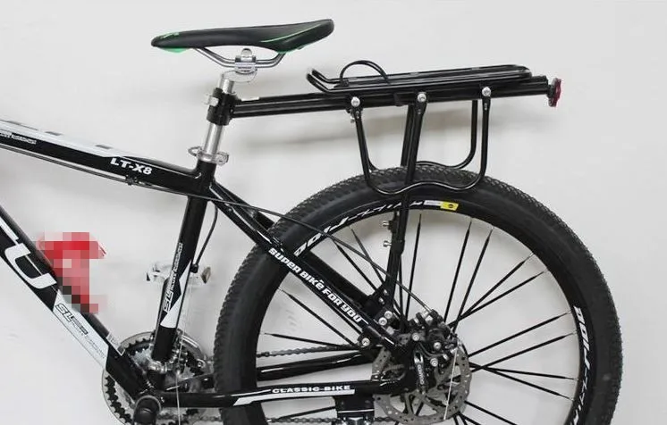 Горный велосипед панье задний стеллаж для выставки товаров, 50кг, безопасен для здоровья, подходящий диск тормозной тормоз V и 24 26 2" колеса, на заднее сиденье велосипеда багажная сетка