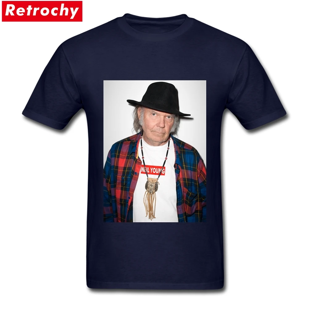 Новейший дизайн, Мужская футболка Neil Young, Великобритания, мужская, Канадская рок-звезда, короткий рукав, валентинка, плюс размер, футболка, американский бренд - Цвет: Navy