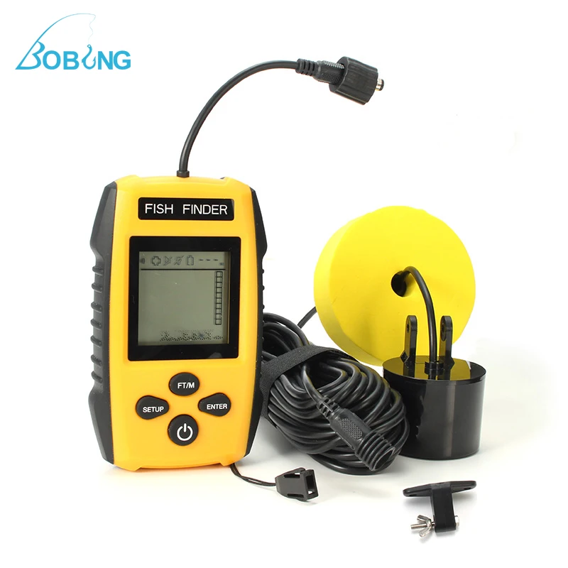 

Bobing Portable LCD Fish Finder 0.6-100M Depth Locator Sonar Transducer Sensor Alarm Sounder Detector