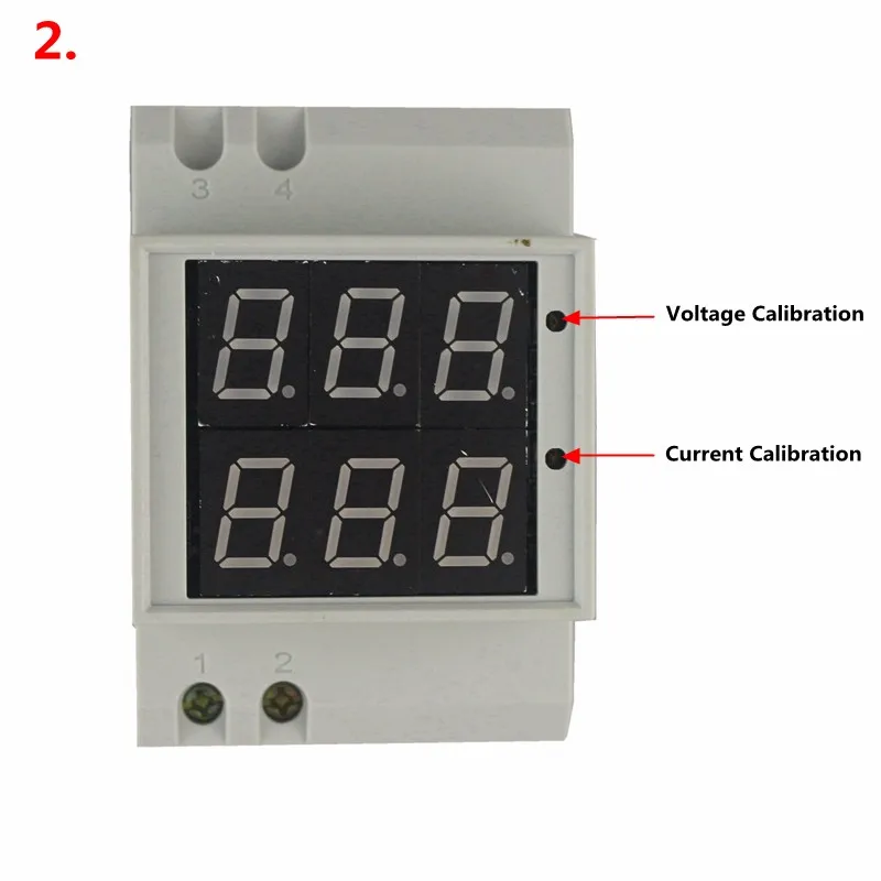 Din-рейка двойное отображение напряжения на светодиодном дисплее и измеритель тока din-рейка Вольтметр Амперметр диапазон AC 80-300 V 0,1-99.9A D52-2042