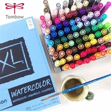 TUNACOCO 96pcs Japanese stationery TOMBOW Mark pen double headed pens marker colour pen soft brush drawing pen school bb1710080 3pcs chinese japanese calligraphy brush marker or refillable black lettering marker soft handwriting pen as tombow fudenosuke