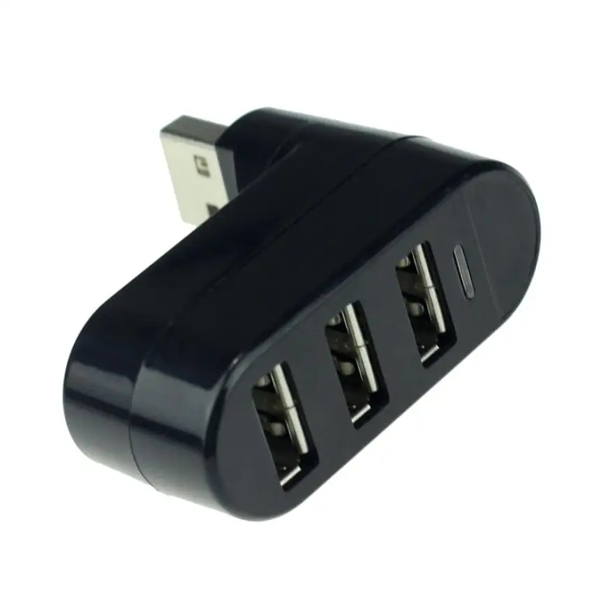 Фабричная цена 3 портовый КОНЦЕНТРАТОР USB 2 0 Мини Поворотный сплиттер адаптер для