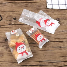 Распродажа, шт. 2 размера, 50 шт., подарочные пакеты с милыми рисунками из мультфильмов, упаковка для рождественского печенья, пластиковые пакеты для печенья, посылка для конфет на день рождения