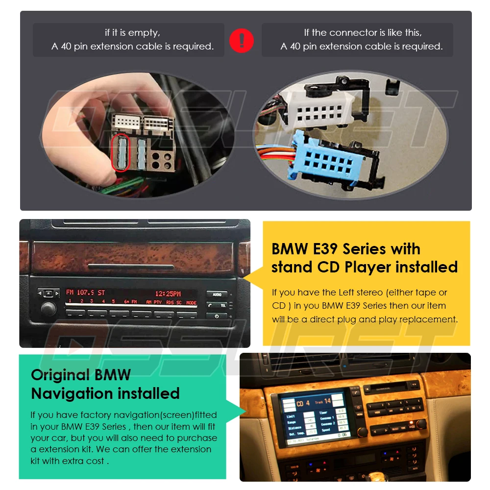 Perfect Ossuret 9 Inch 1024x600 IPS TouchScreen 1din Android 9.0 For BMW E39 E53 X5 Wifi 4G Bluetooth DVR RDS USB Sterring wheel control 3