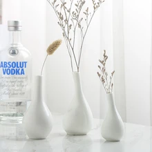 Простая белая декоративная ваза из костяного фарфора, китайская фарфоровая ваза для домашнего декора, модная декоративная керамическая ваза, белая Маленькая ваза