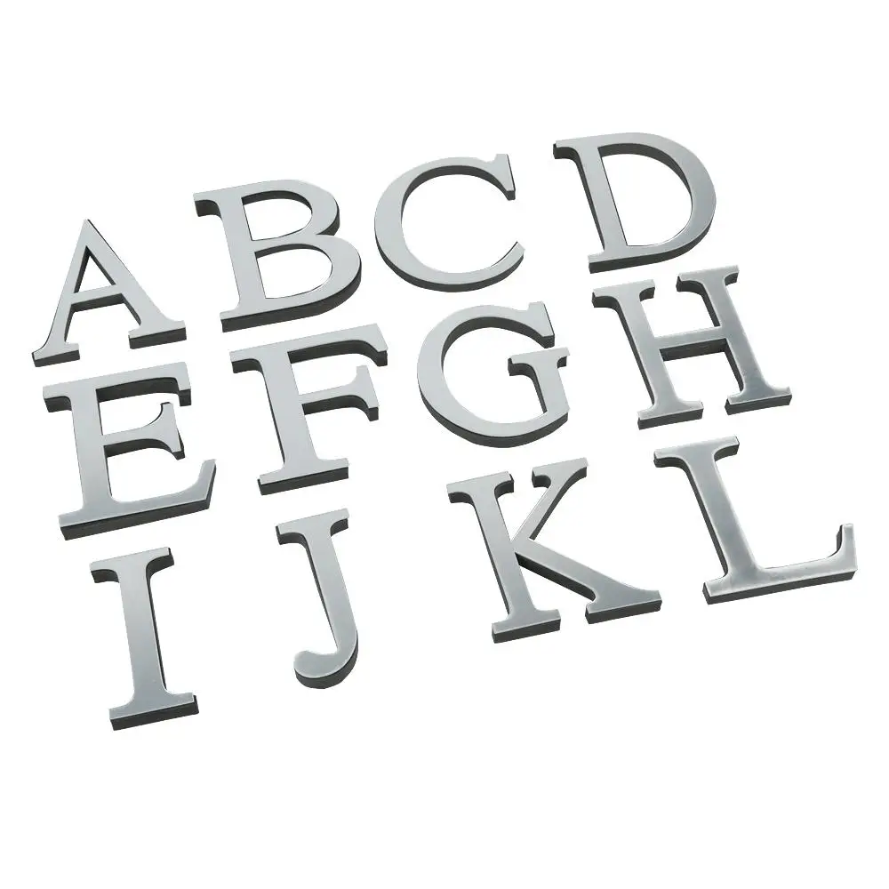 

1pc 10cm Mirror Wall Sticker 26 Letters DIY Art Mural Home Decor Acrylic Decals I LOVE YOU mirror stickers alphabet style #15