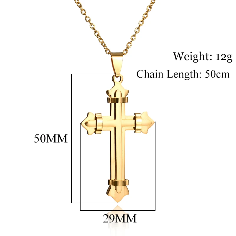 ELSEMODE простые винтажные Подвески золотого цвета с крестом ожерелья для мужчин и