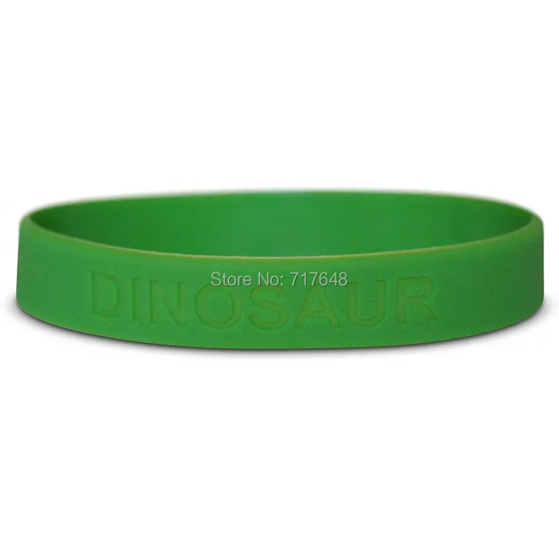 

100pcs Dinosaur Green wristband silicone bracelets free shipping by ePacket A