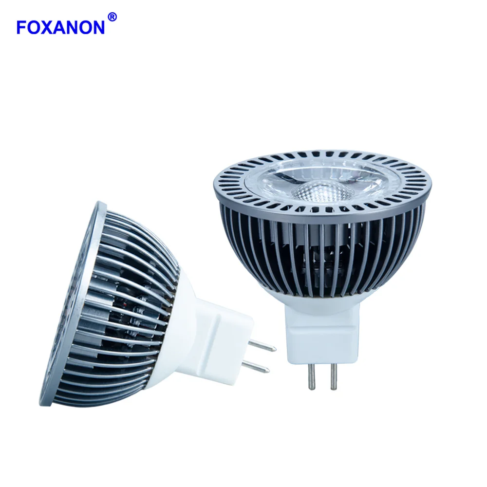 Foxanon Высокое качество удара светодио дный Spotlight 7 W Gu10 AC85-265V MR16 DC/AC12-24V лампа теплый