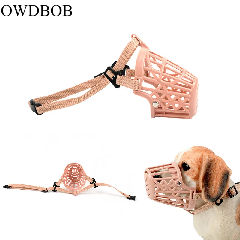 

OWDBOB 1pc Pet Dog Muzzle Basket Plastic Anti-biting Adjusting Straps Mask Medium Large Strong Dog Mouth Mask Pet Accessories