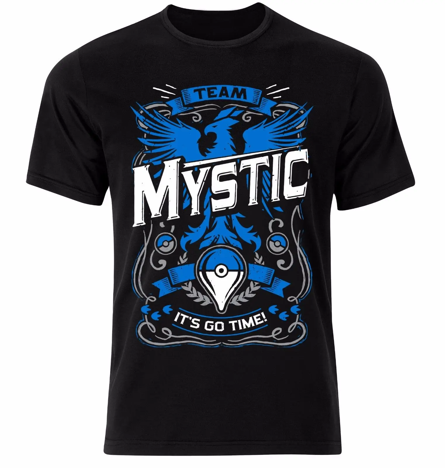 

POKEMON TEAM MYSTIC ITS GO TIME UNISEX BLACK CLASSIC GAMER PH15 T-SHIRT 100% Cotton Short Sleeve O-Neck Tops Tee Shirts 2018