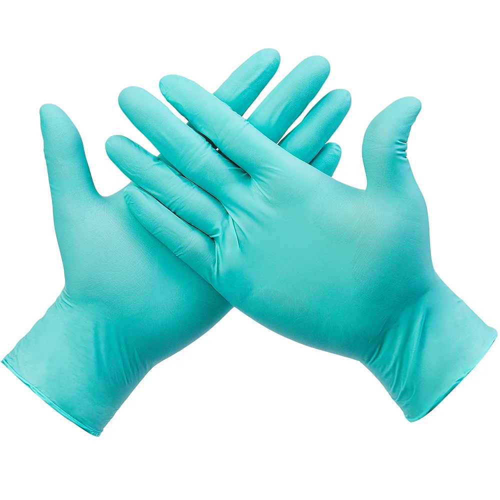 

Disposable blue nitrile gloves kitchen dishwashing cooking housework cleaning butyl rubber disposable gloves