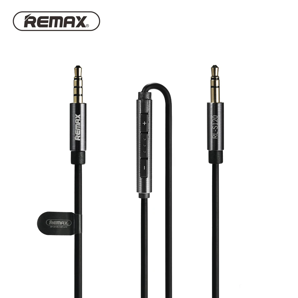 REMAX with MIC Smart Audio Cable 120cm 3.5mm Gold Plated Plug Jack Aux cable microphone for car/headphone/speaker/phone |