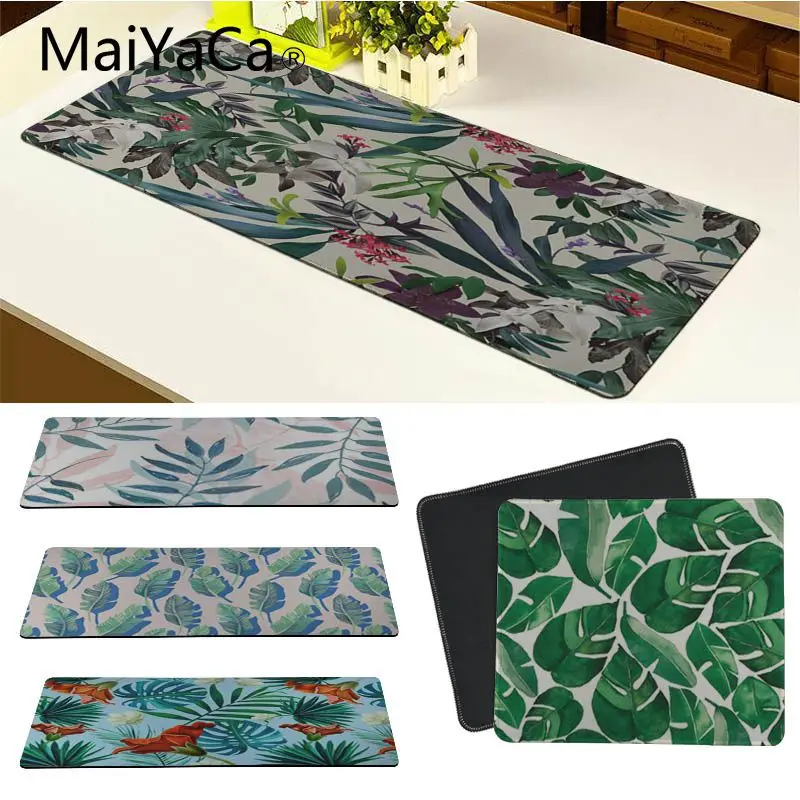 

MaiYaCa Tropical Leaves Flower Mint Feather mouse pad gamer play mats Keyboard Mat Desk Mat Computer Game Tablet Game Gaming