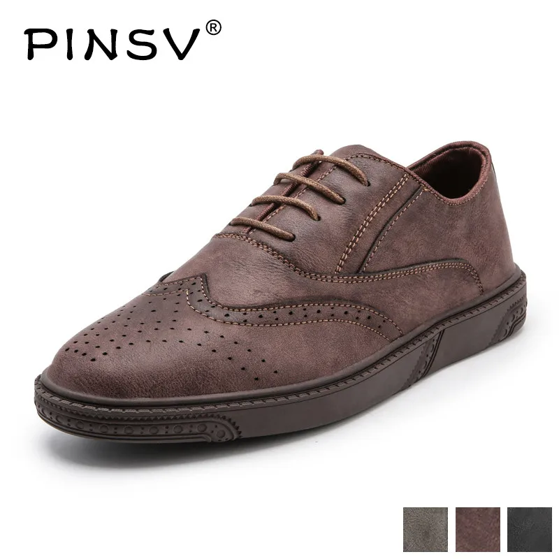 

Retro Brogue Shoes Mens British Style Casual Shoes Men Leather Formal Shoes Men Oxfords Shoes PINSV