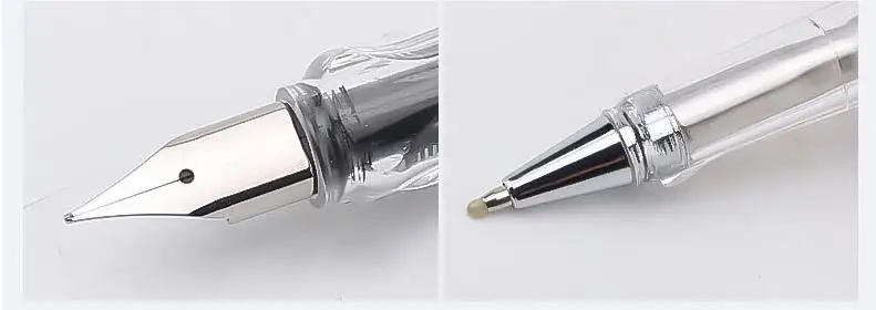 New Arrival Hollow Out Clip Metal Fountain Pen 0.38mm 0.5mm Posture Correction Ink Pens Stationery School Office Supplies