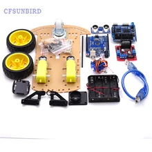New Avoidance tracking Motor Smart Robot Car Chassis Kit Speed Encoder Battery Box 2WD Ultrasonic module For Arduino kit