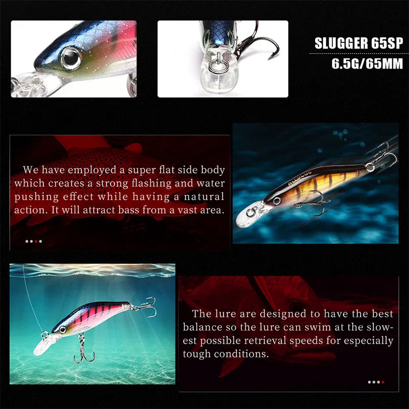 Allblue بيسبول 65SP المهنية 3d المتذبذب أسماك شاد الصيد إغراء 65 ملليمتر 6.5 جرام تعليق 0.5-1.2 متر باس بايك الطعم صيد السمك