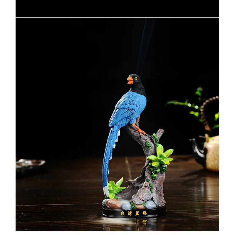 

2019 Traditional Blue Bird Smoke Waterfall Backflow Incense Burner Incense Cone Sticks Holder Home Decor +10pcs Free Cones