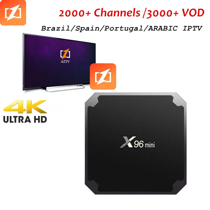 

X96 mini add 1 year subscription USA latino iptv Spain Portugal channels Colombia Brazil Chile Peru Mexico X96mini TV Box