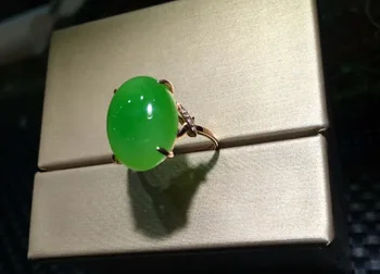 

18K gold and Tian Biyu apple green denim ringh82#