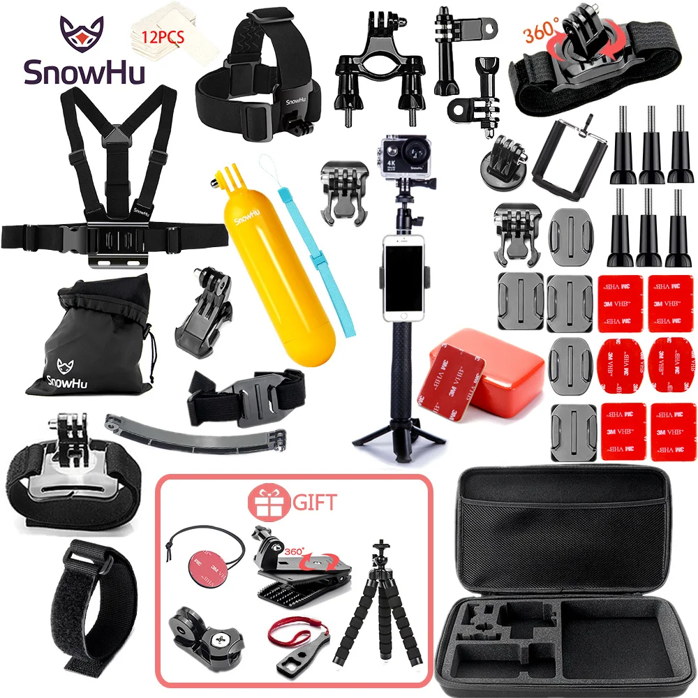 Online SnowHu für Gopro Zubehör für go pro hero 8 7 6 5 4 3 kit halterung für SJCAM für xiaomi yi kamera für xiomi stativ GS21