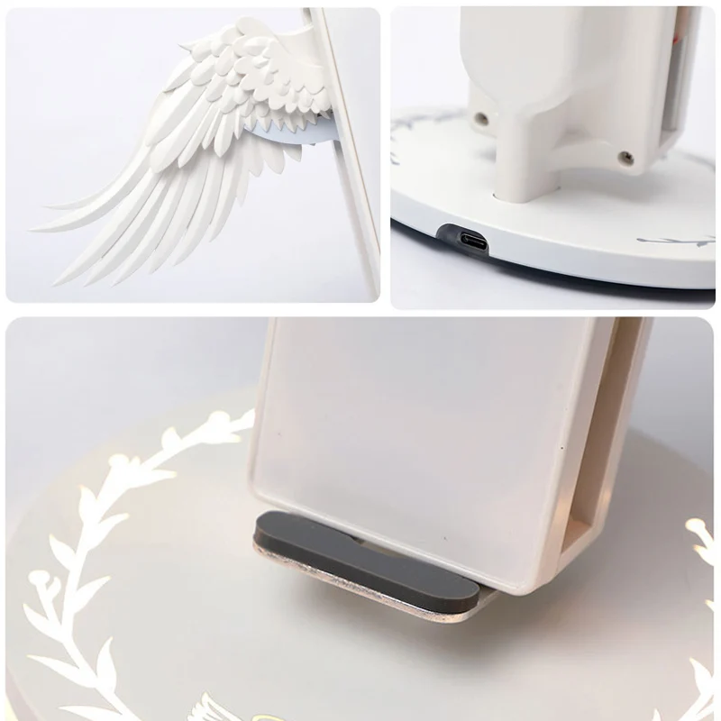 

Wireless Charging Dock 10W Angel Wings Stand Fast Charger for Huawei iPhone Samsung Hi dropship