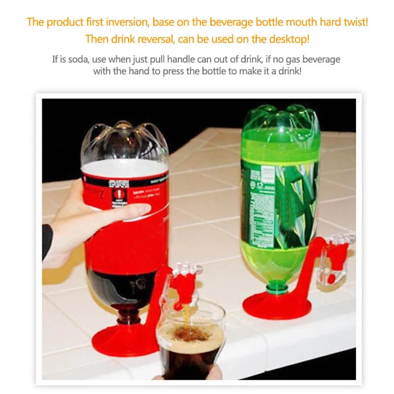 Soda Dispenser Bottle Coke Upside Down Drinking Water Dispense Machine For Gadget Party Home Bar Hand Press Water Dispenser