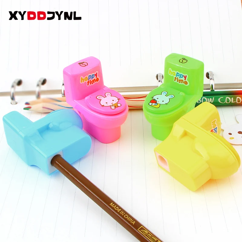 

1pc Creative Toilet Pencil Sharpener Korean Kids Stationery Supplies Pencil Cutter Promotional Gift
