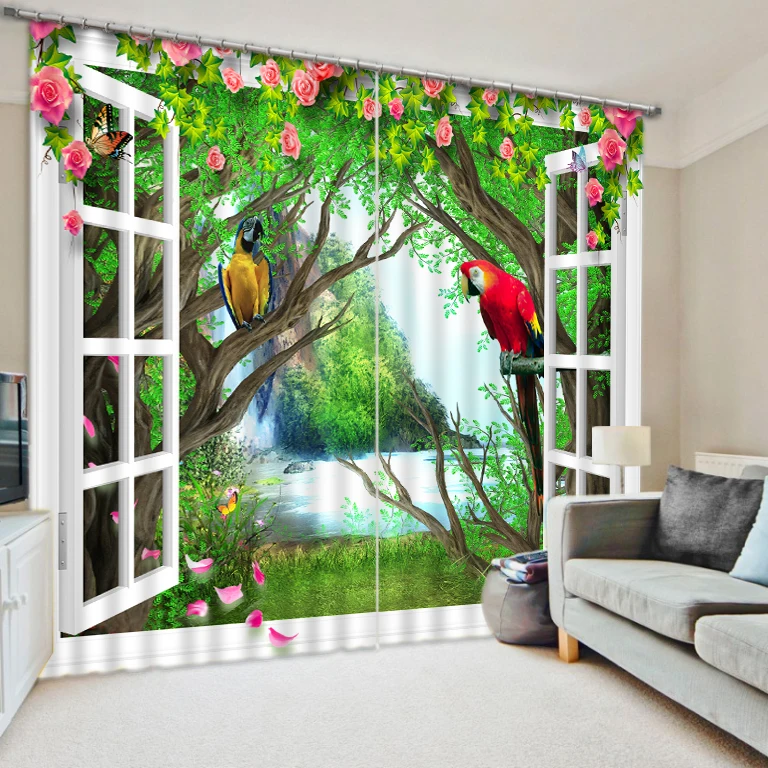 

window curtains 3D Curtain Printing Blockout Polyester Photo Drapes Fabric For Room Bedroom Window