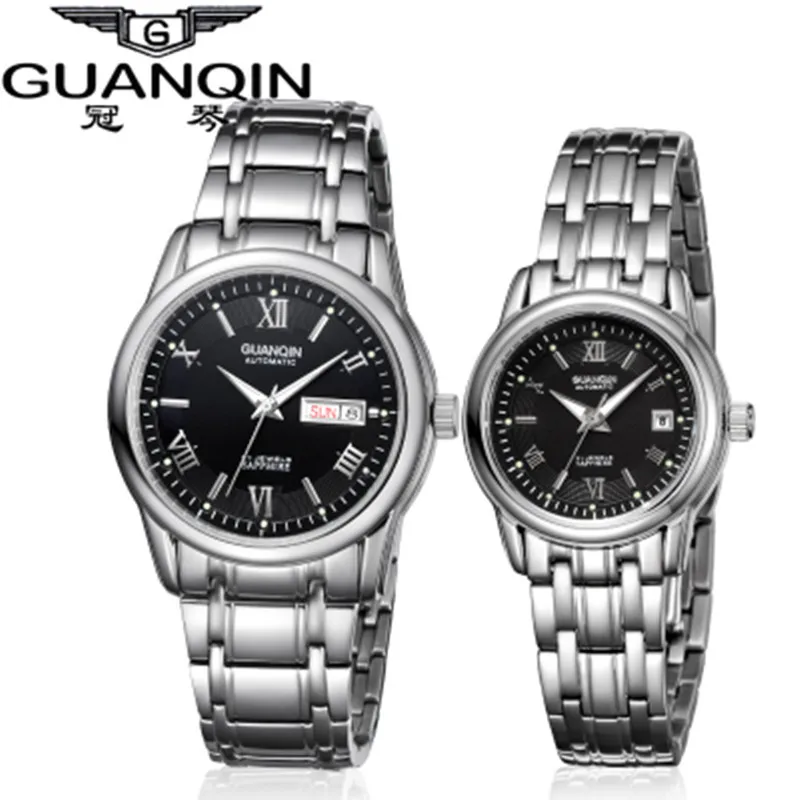 1 Pair GUANQIN Lovers Mechanical Watches Couple Automatic Watch Men Women Clock Auto Date Luminous Waterproof Brand Watch Men (2)