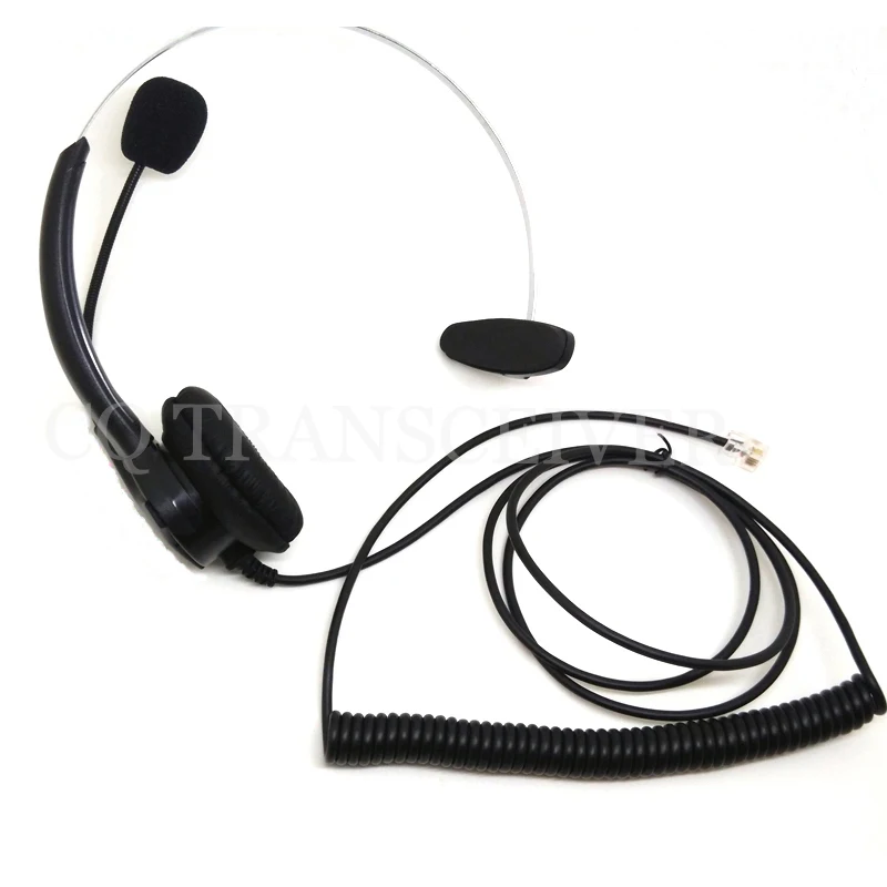 CQtransceiver Comfortable Landline Wired Telephone Headset RJ9 Connector for Plantronic Phone