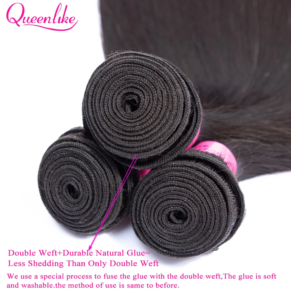 Fechamento e Cabelo Pacotes com Fechamento Fecho com 6x6 Queenlike Cabelo Brasileiro Humano Fechamento Fecho 3 6*6 10 Pacotes com 34 com fecho