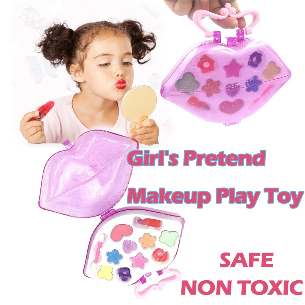 

Portable Princess Girl Pretend Play Cosmetics Kit Toys Girls Makeup Tools Set Simulation Beauty Safety Non Toxic For Kids Makeup