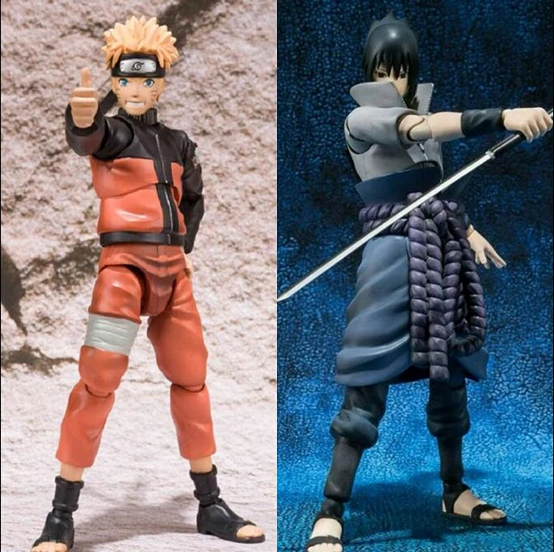 

NARUTO PVC Action Figure Uzumaki Naruto Uchiha Sasuke Figure Toys Juguetes 150MM Naruto Sasuke S.H.Figuras Model Toy N14