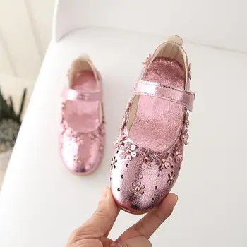 

New 2019 Kids Baby Toddler Girl Flower Children White Wedding Party Dress Princess Leather Shoes Girls Single Shoes