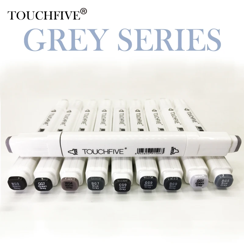 

TouchFive Gray Tone Double Tip Art Marker Set Alcohol Based Brush Pen Liner Sketch Markers Manga Anime Drawing Art Supplies