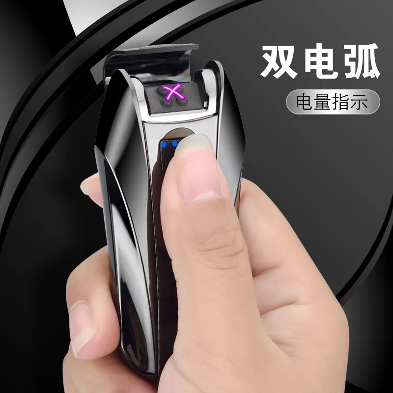 2018 креативная Индукционная двойная дуговая Крестовая зажигалка с