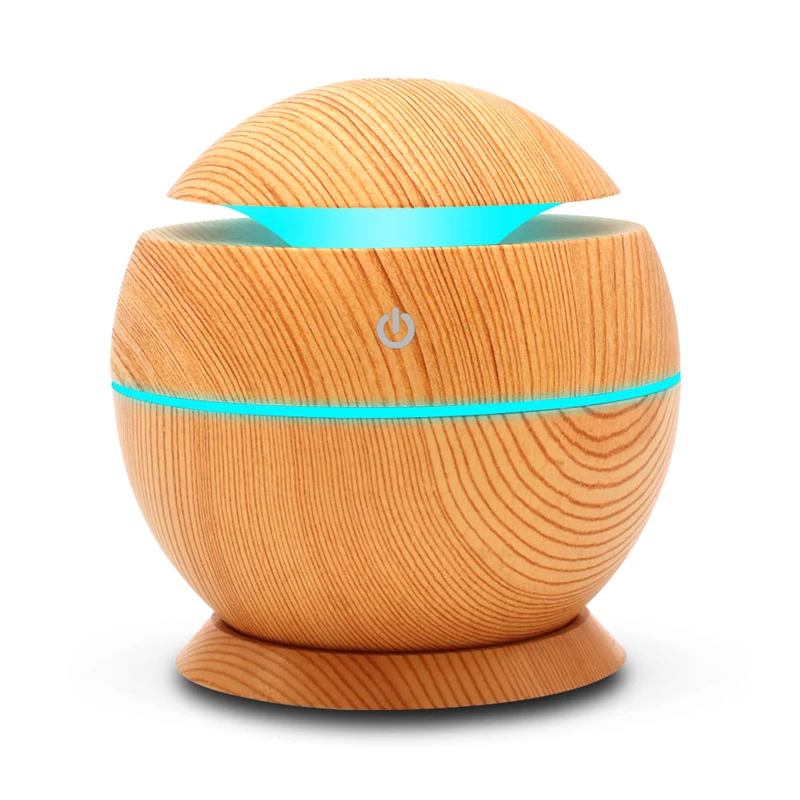 

KEBEIER 130ml USB Aroma Humidifier Aromatherapy Wood Grain 7 Color LED Lights Aromatherapy Essential Oil Aroma Diffuser stable