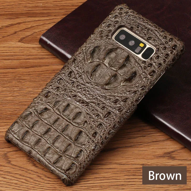 Роскошный чехол для телефона для smansung Galaxy S10 S10Lite S10Plus S9 плюс S8 S7 край из натуральной кожи крокодила для A8 J5 J7 чехол - Цвет: Bbrown