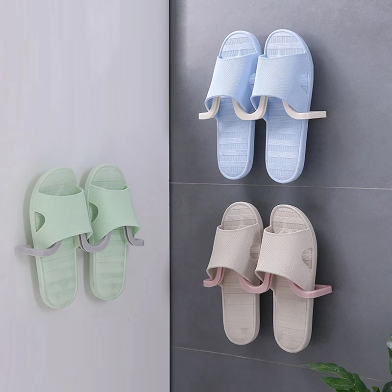 

New Shoes Rack Hangers Durable Shoe Organizer Punch Free Wall Mounted Shoes Rack Hangers Shoebox for Bathroom Slippers