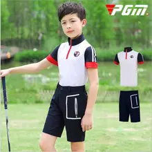 Летняя детская спортивная одежда для гольфа для мальчиков, быстросохнущие дышащие спортивные футболки для гольфа с короткими рукавами и воротником-стойкой на молнии