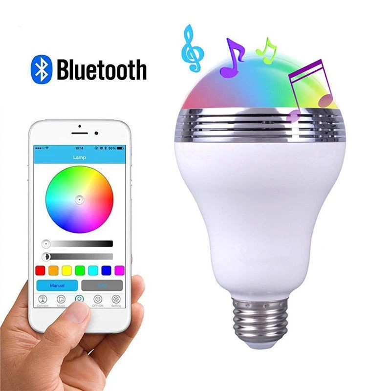 DOITOP 6 Вт беспроводные bluetooth-колонки Смарт-приложение управление затемнения RGB светодиодный свет музыкальная лампочка громкоговоритель