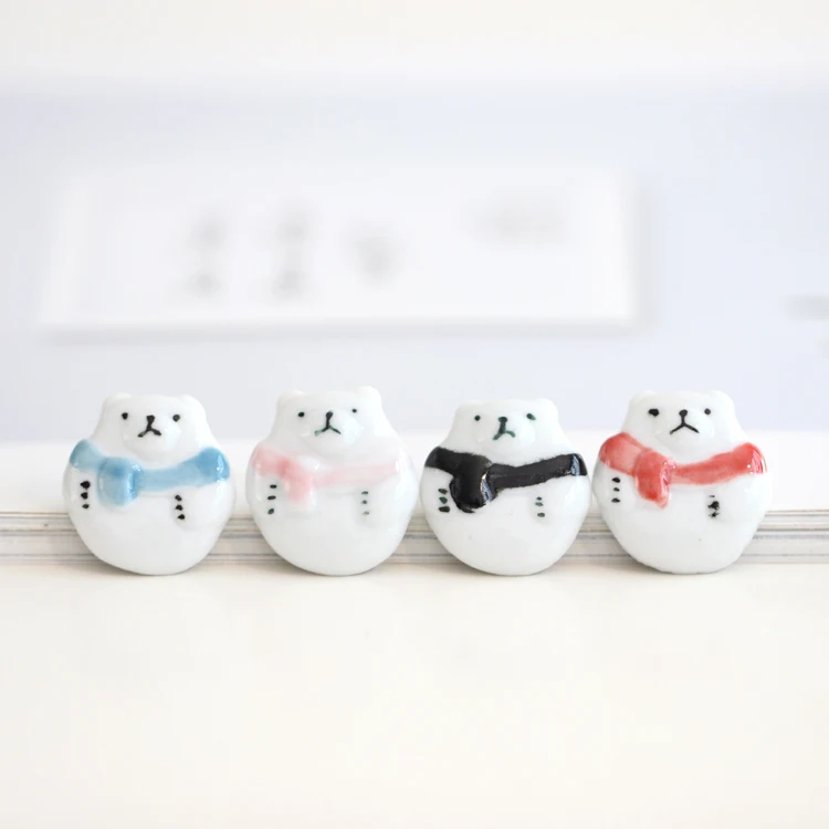 

Miage Cute Charm Ceramics China Polar Bear Brooch Pin Jean Bag Button Badge Pins Fashion Jewelry For Girl Gift Wholesale