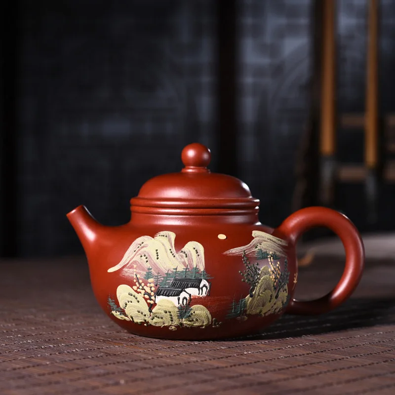 

Teapot Quality Goods Manual Raw Ore Bright Red Mud-coated Ceiling Pot Kungfu Online Teapot Tea Set A Piece Of Generation Hair