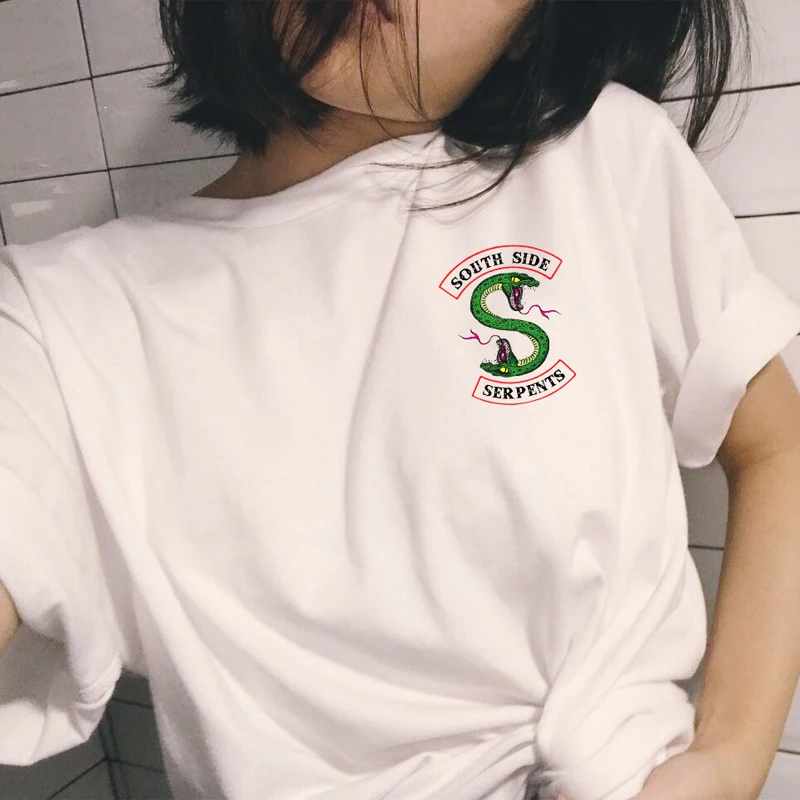 

Ms Riverdale Hot TV Show Summer T-Shirt Women / Ms SOUTH SIDE SNAKES Hip Hop Short Sleeve T-shirts Harajuku Tee Printing Snake