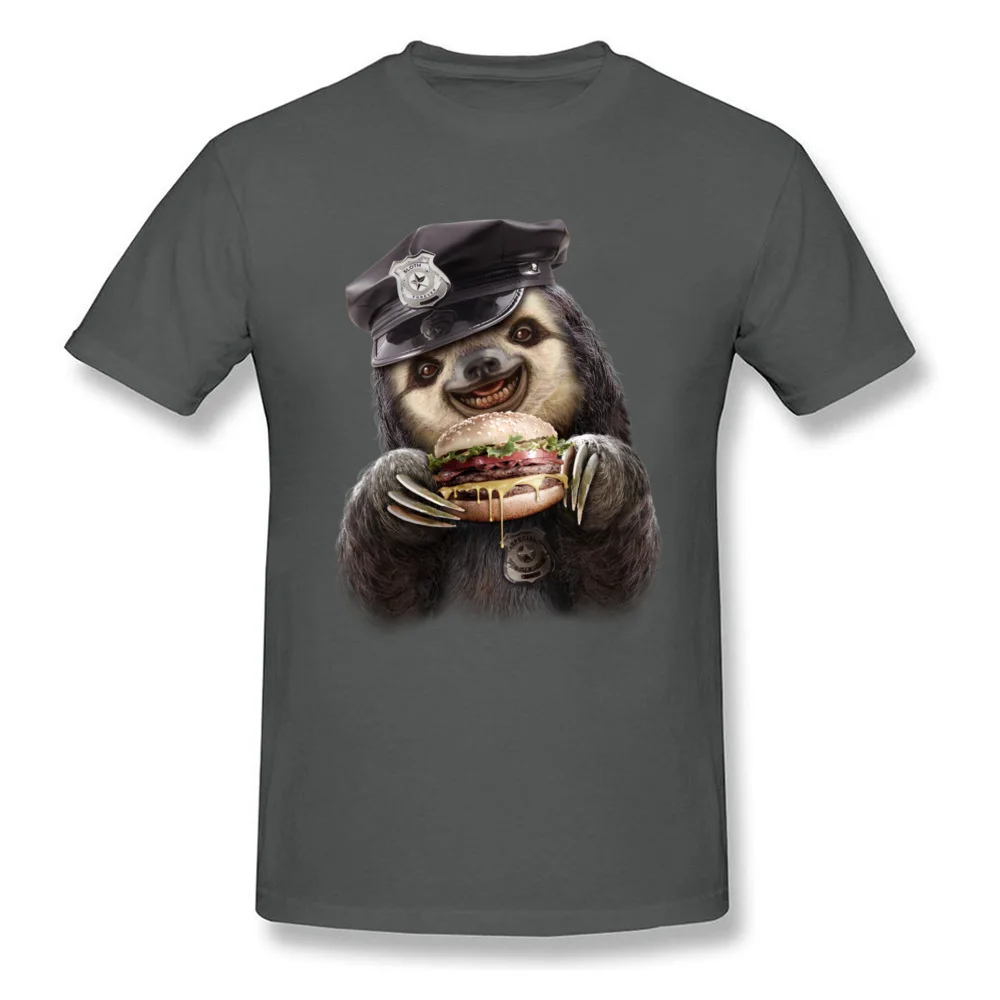 BURGER COP Summer/Autumn All Cotton O-Neck Tees Short Sleeve Crazy Tee-Shirt Funny Summer T-shirts Drop Shipping BURGER COP carbon