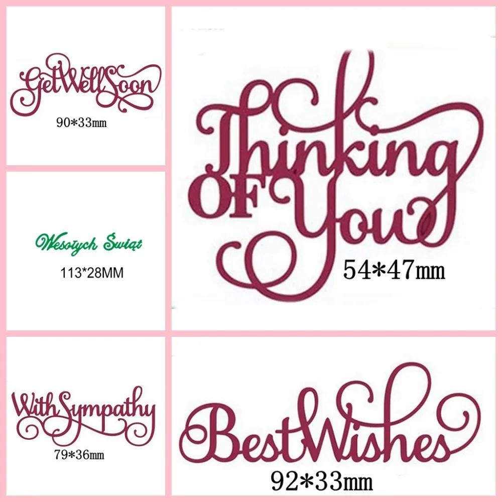 

Courtesy Word DIY Cutting Dies Handicrats Embossing Stencil Card Photo Album Making Decoration Scrapbooking Template Craft